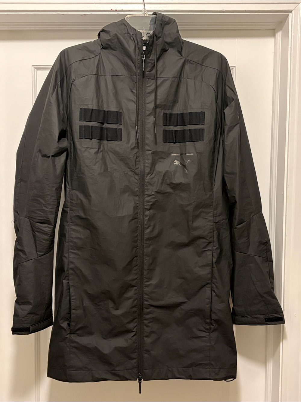 Puma Black Hooded Raincoat with Subtle Logo